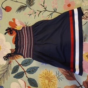 Janie and Jack Red, White, and Navy Smocked Dress